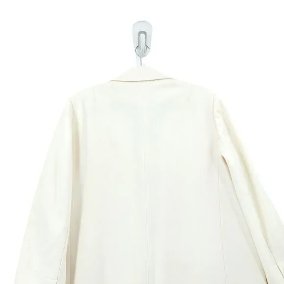 Ted Baker Women 5 US 10 12 Gemmia Coat White Wool Cashmere Single Breasted FLAW